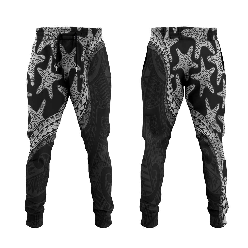 Monotone Polynesian Starfish Unique Pattern Jogger Pants
