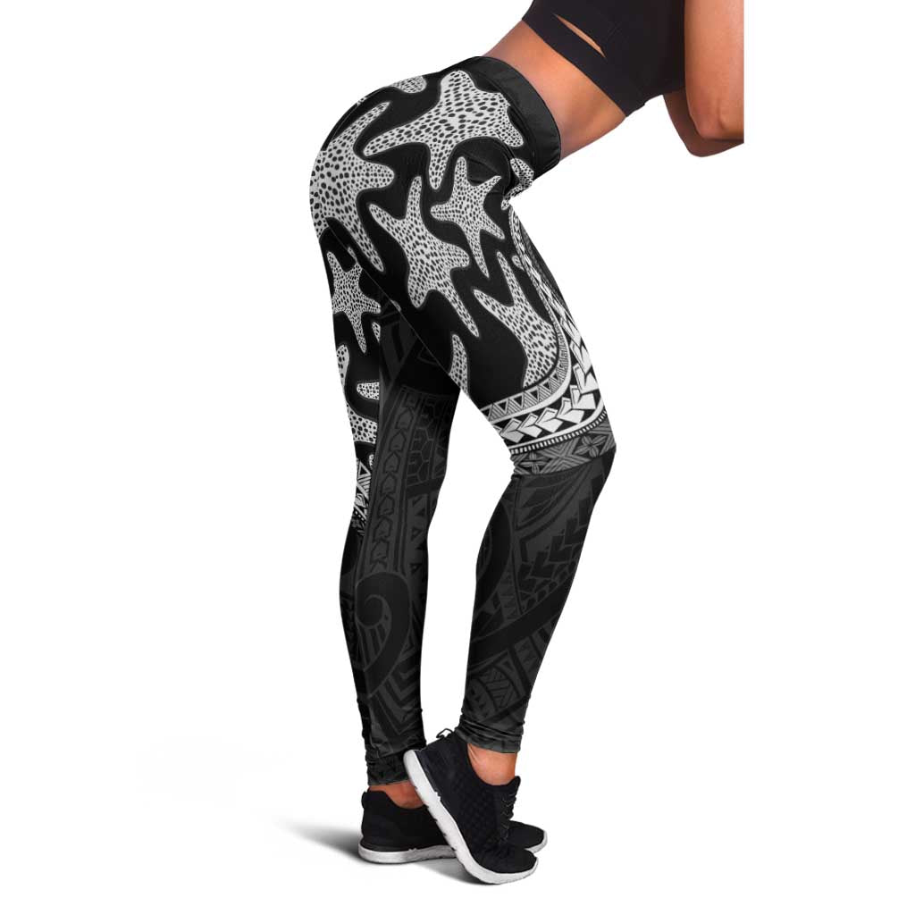 Monotone Polynesian Starfish Unique Pattern Leggings LT01 - Polynesian Pride