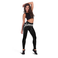 Monotone Polynesian Starfish Unique Pattern Leggings LT01 - Polynesian Pride