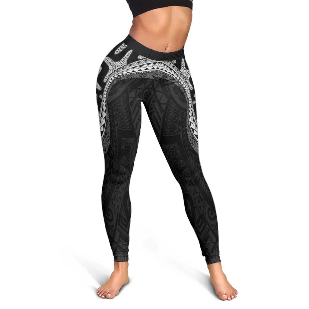 Monotone Polynesian Starfish Unique Pattern Leggings LT01 - Polynesian Pride
