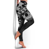 Monotone Polynesian Starfish Unique Pattern Leggings LT01 - Polynesian Pride