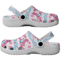 Monstera Tiare Plumeria Lei Pattern Clogs Shoes Pink Version