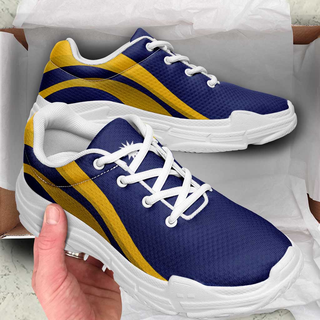 Nauru Chunky Sneakers Flag-Inspired Curve Style LT05 - Polynesian Pride