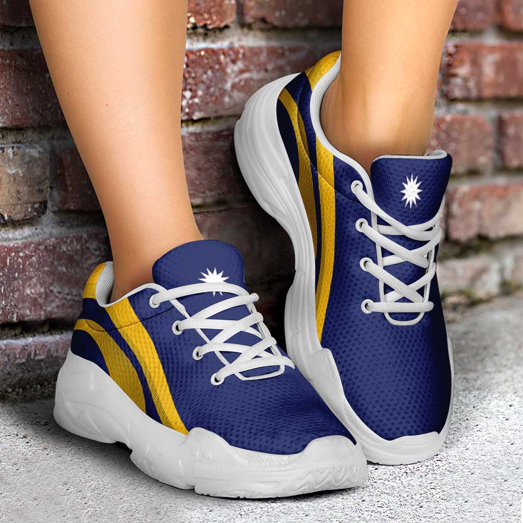 Nauru Chunky Sneakers Flag-Inspired Curve Style LT05 - Polynesian Pride