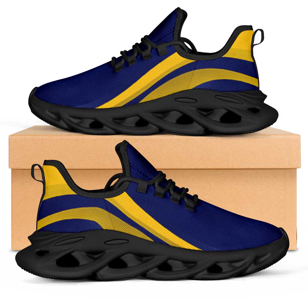 Nauru Clunky Sneakers Flag-Inspired Curve Style LT05 Navy - Polynesian Pride