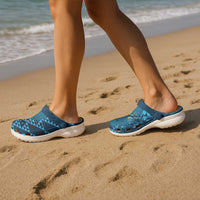 Naval Night Aloha Hawaii Clogs Shoes Hawaiian Kakau Ohia Lehua Lei - Polynesian Pride