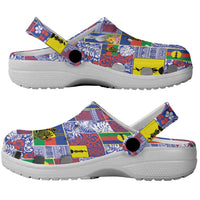 New Caledonia Joyeux Noel Clogs Shoes Pacific Patchwork Xmas Vibes LT9 - Polynesian Pride