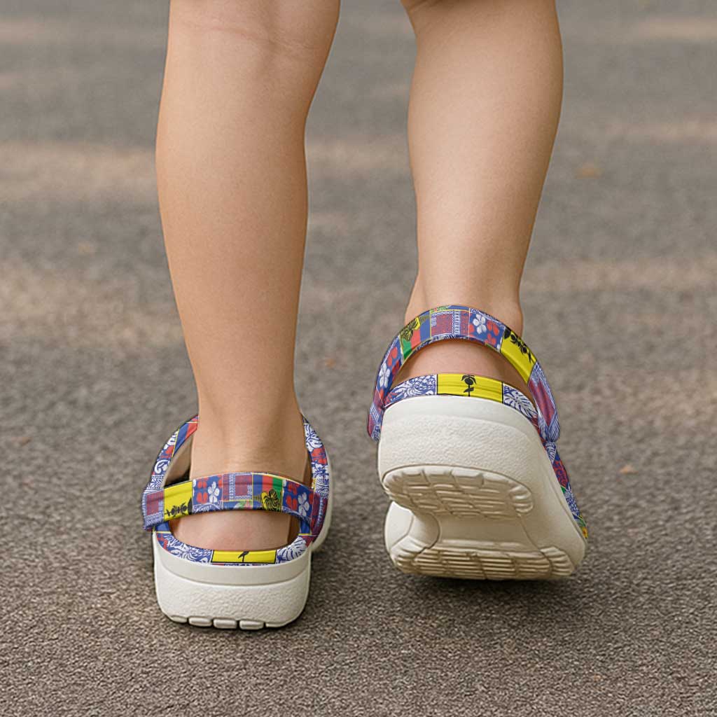 New Caledonia Joyeux Noel Clogs Shoes Pacific Patchwork Xmas Vibes LT9 - Polynesian Pride