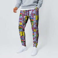 New Caledonia Joyeux Noel Jogger Pants Pacific Patchwork Xmas Vibes - Polynesian Pride