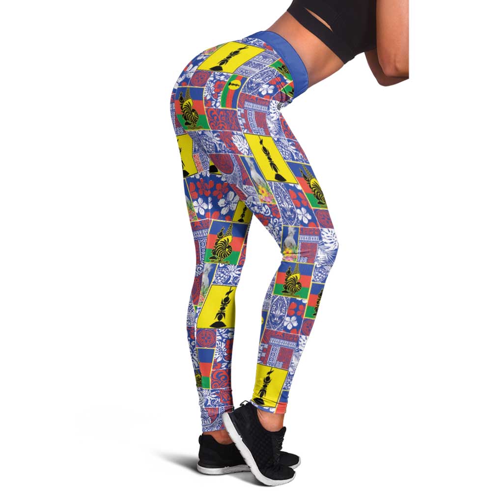 New Caledonia Joyeux Noel Leggings Pacific Patchwork Xmas Vibes - Polynesian Pride