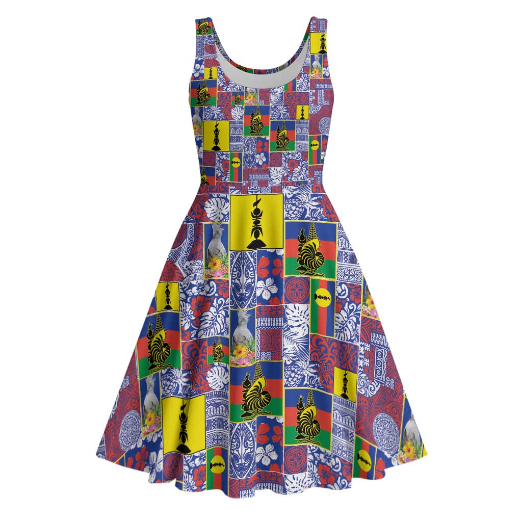New Caledonia Joyeux Noel Midi Dress Pacific Patchwork Xmas Vibes - Polynesian Pride