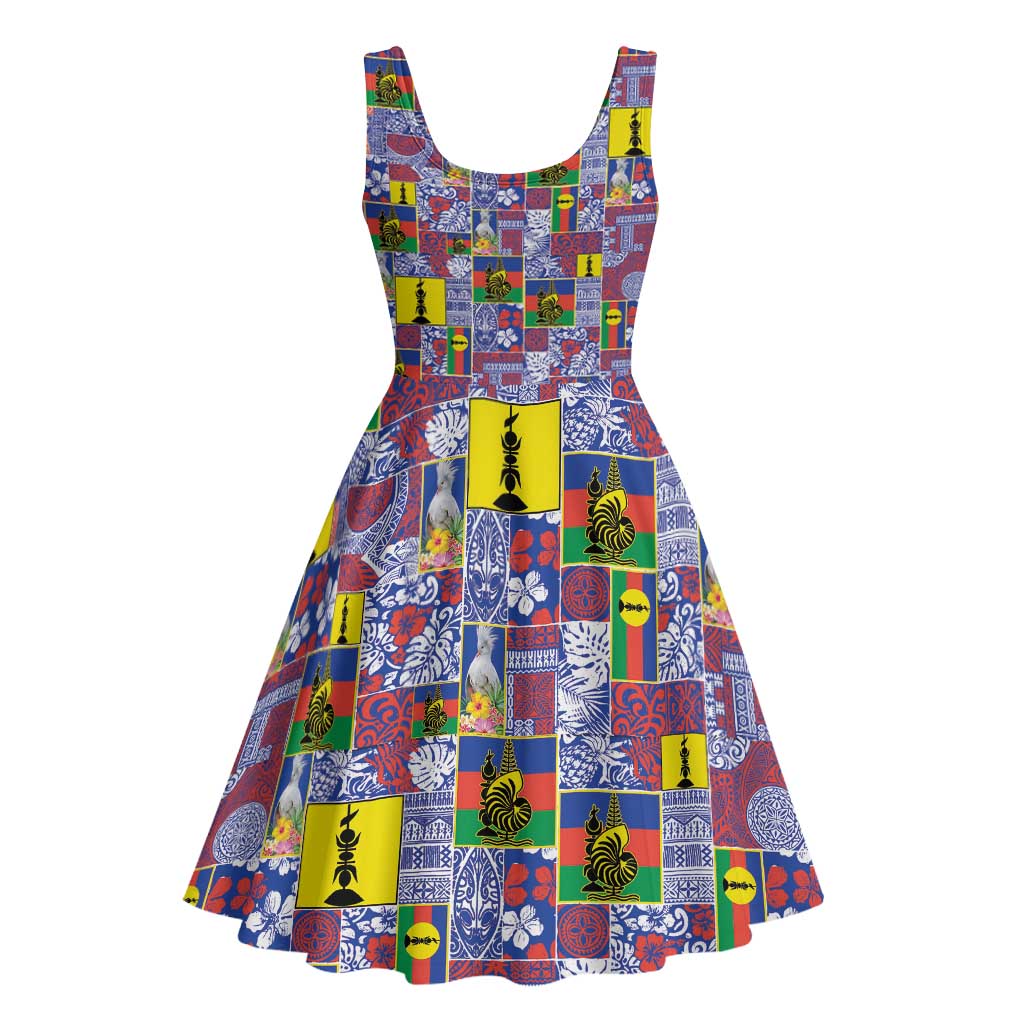 New Caledonia Joyeux Noel Midi Dress Pacific Patchwork Xmas Vibes - Polynesian Pride