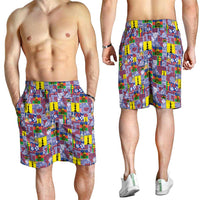 New Caledonia Joyeux Noel Shorts for Men Pacific Patchwork Xmas Vibes - Polynesian Pride