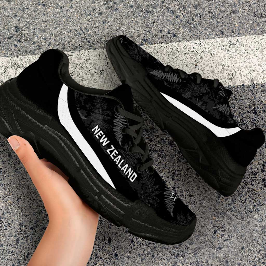 New Zealand 2026 Football Chunky Sneakers Go All White Silver Fern Curve Stylized LT14 - Polynesian Pride
