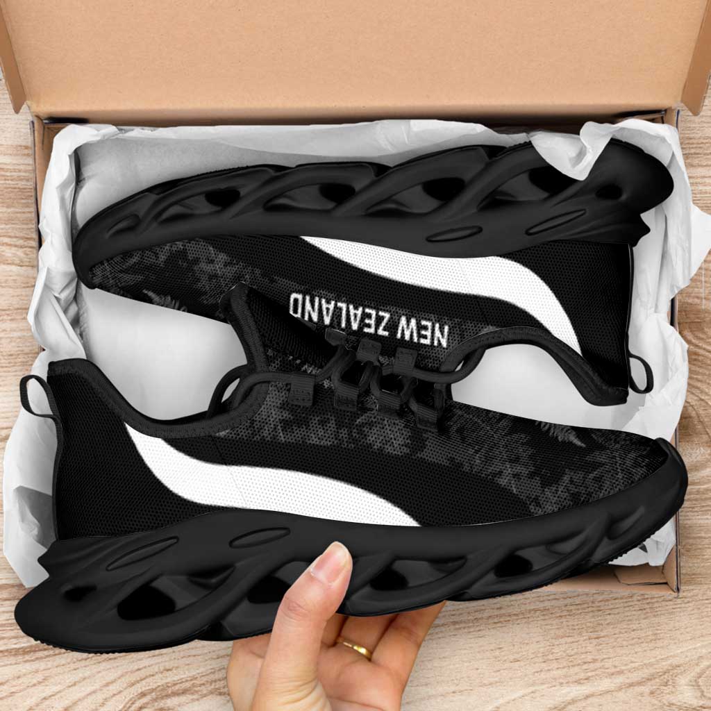 New Zealand 2026 Football Clunky Sneakers Go All White Silver Fern Curve Stylized LT14 - Polynesian Pride