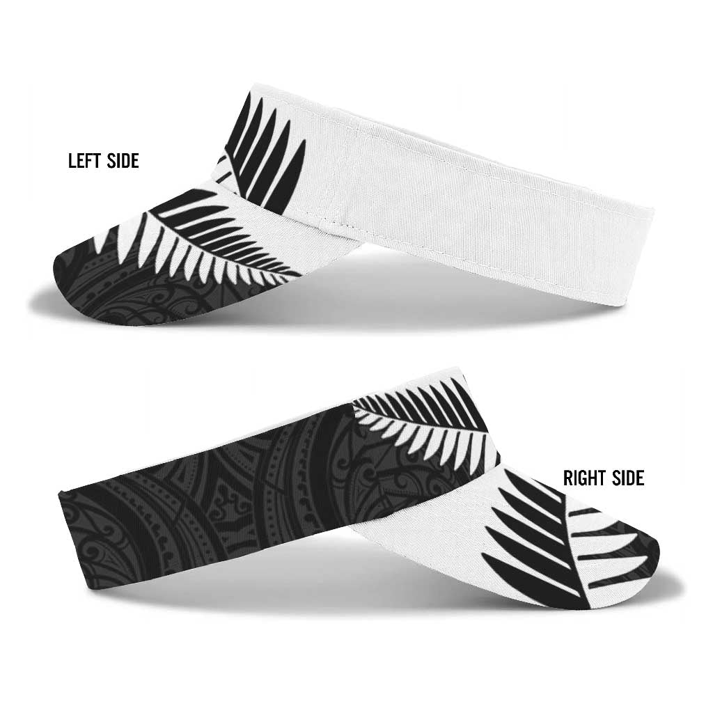 New Zealand 2026 Football Sun Visor Cap Aotearoa Kia Kaha Silver Fern Black