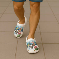 New Zealand and Australia Merry Christmas Clogs Shoes Kiwi Birds Skiing and Koala Santa Riding Kangaroo LT03 - Polynesian Pride