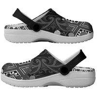 New Zealand Aotearoa Clogs Shoes Black Taniko Art Maori Pattern LT05 - Polynesian Pride