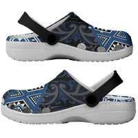 New Zealand Aotearoa Clogs Shoes Blue Taniko Art Maori Pattern LT05 - Polynesian Pride