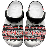 New Zealand Aotearoa Clogs Shoes With Kowhaiwhai Pattern Red Version LT05 Red - Polynesian Pride