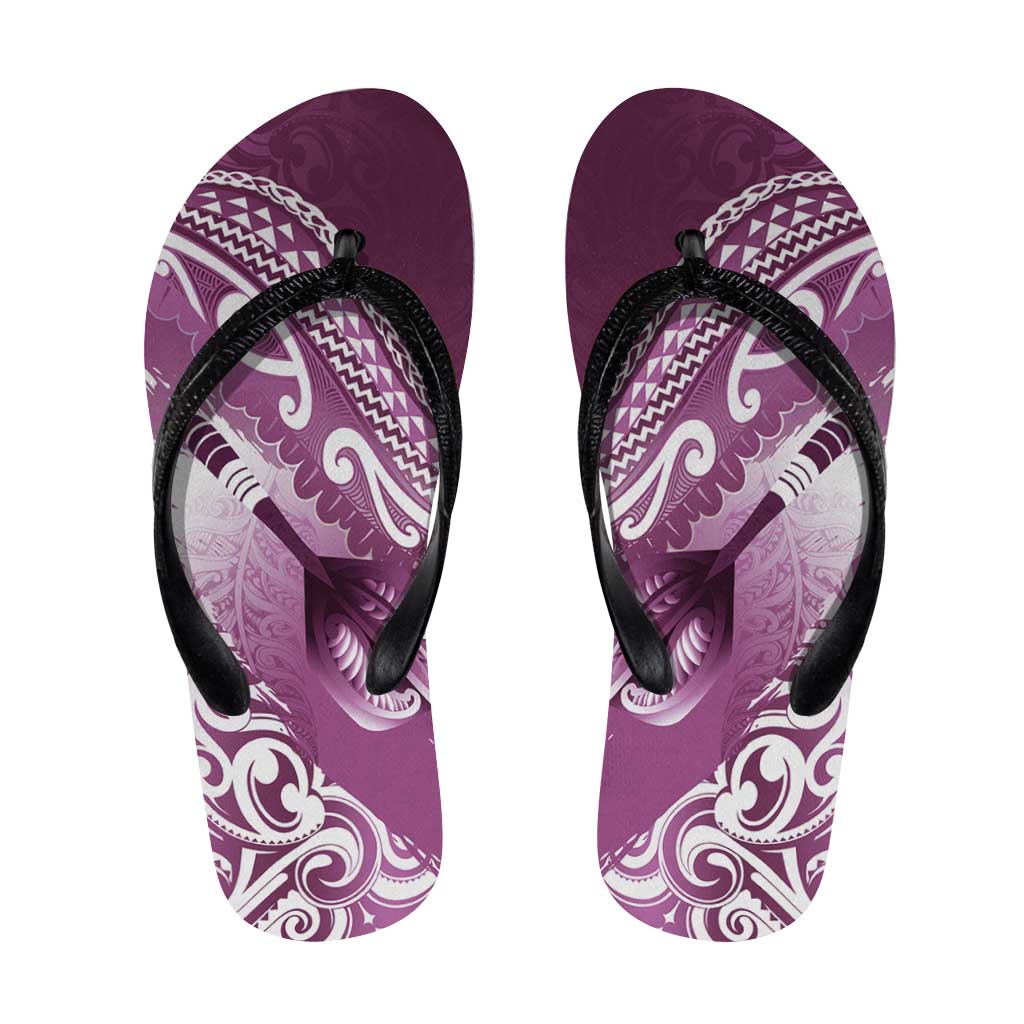 New Zealand Aotearoa Darts Masters Flip Flops Maori Art Tattoo with Tribal Dart Symbol Pink LT03 Pink - Polynesian Pride