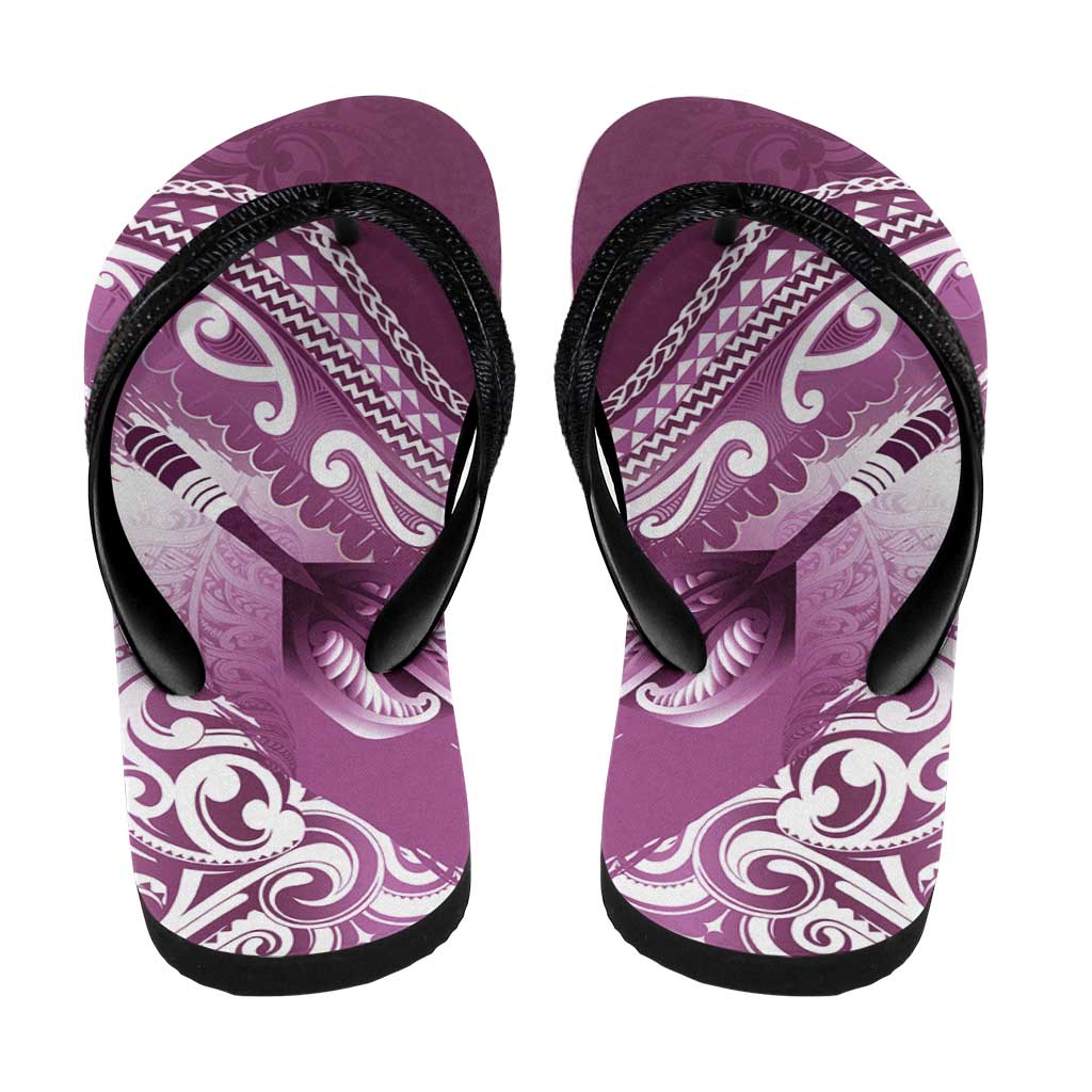New Zealand Aotearoa Darts Masters Flip Flops Maori Art Tattoo with Tribal Dart Symbol Pink LT03 - Polynesian Pride