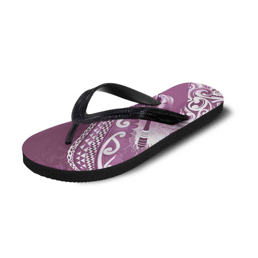 New Zealand Aotearoa Darts Masters Flip Flops Maori Art Tattoo with Tribal Dart Symbol Pink LT03 - Polynesian Pride