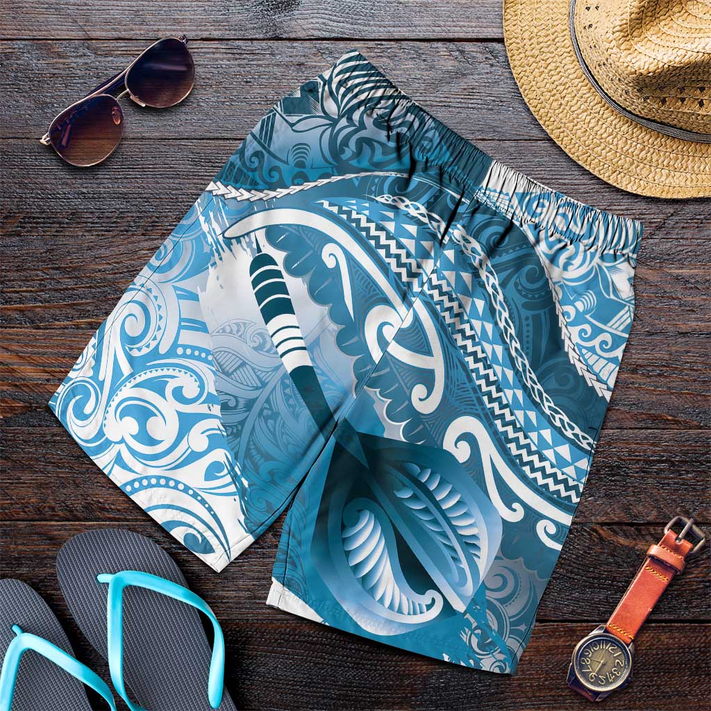 New Zealand Aotearoa Darts Masters Shorts for Men Maori Art Tattoo with Tribal Dart Symbol Blue - Polynesian Pride