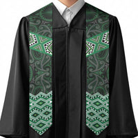 New Zealand Aotearoa Graduation Stole Green Taniko Art Maori Pattern LT05 - Polynesian Pride