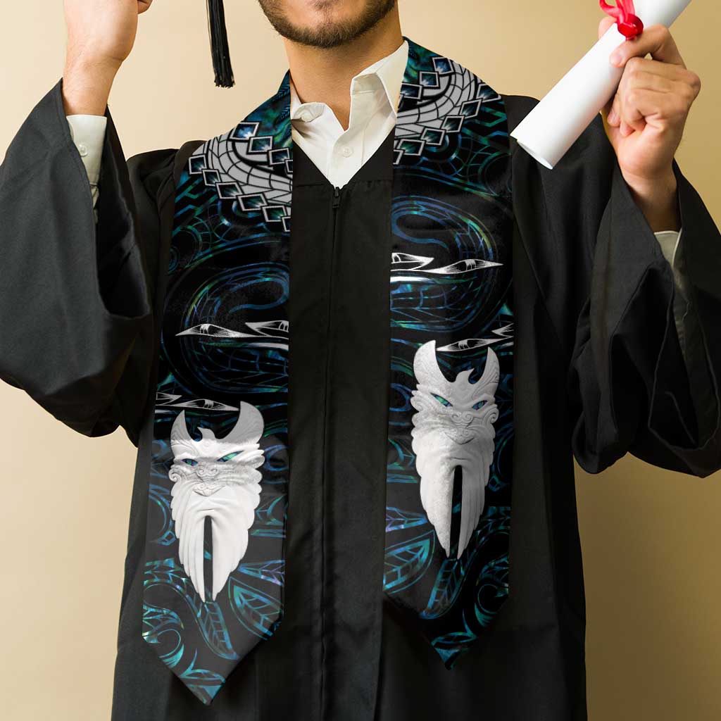 New Zealand Aotearoa Graduation Stole Maori Hei Rehua Paua Shell Glitter Green LT05 - Polynesian Pride