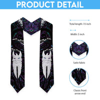 New Zealand Aotearoa Graduation Stole Maori Hei Rehua Paua Shell Glitter Purple LT05 - Polynesian Pride