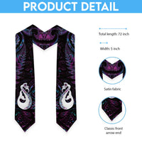 New Zealand Aotearoa Graduation Stole Maori Manaia Paua Shell Glitter Purple LT05 - Polynesian Pride