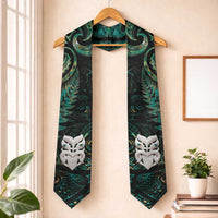 New Zealand Aotearoa Graduation Stole Maori Wheku Paua Shell Glitter Green LT05 One Size Green - Polynesian Pride