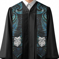 New Zealand Aotearoa Graduation Stole Maori Wheku Paua Shell Glitter Turquoise LT05 - Polynesian Pride