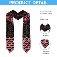 New Zealand Aotearoa Graduation Stole Red Taniko Art Maori Pattern LT05 - Polynesian Pride