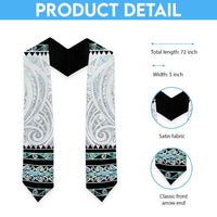 New Zealand Aotearoa Graduation Stole With Paua Shell Kowhaiwhai Pattern LT05 - Polynesian Pride