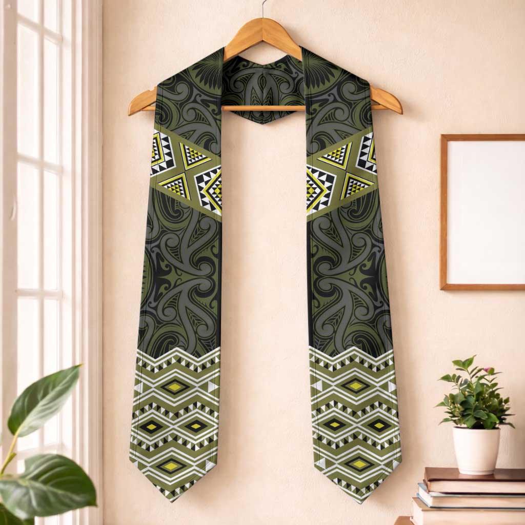 New Zealand Aotearoa Graduation Stole Yellow Taniko Art Maori Pattern LT05 One Size Yellow - Polynesian Pride