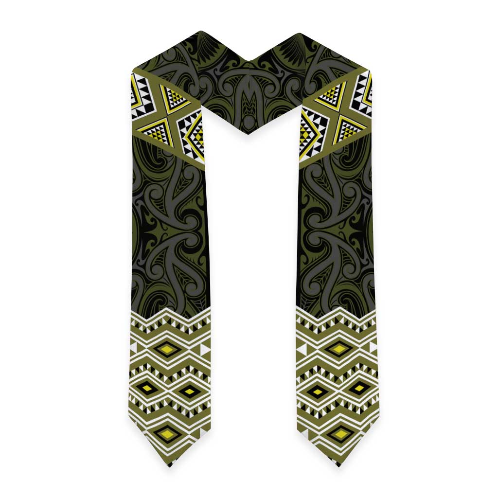 New Zealand Aotearoa Graduation Stole Yellow Taniko Art Maori Pattern LT05 - Polynesian Pride
