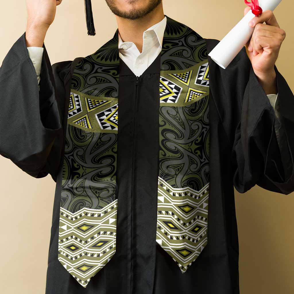 New Zealand Aotearoa Graduation Stole Yellow Taniko Art Maori Pattern LT05 - Polynesian Pride