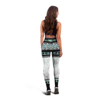 New Zealand Aotearoa Leggings With Paua Shell Kowhaiwhai Pattern