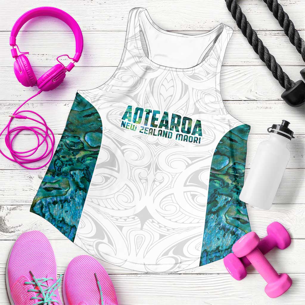 New Zealand Aotearoa Women Racerback Tank Green Maori Papua Shell Indigenous LT9 Green - Polynesian Pride
