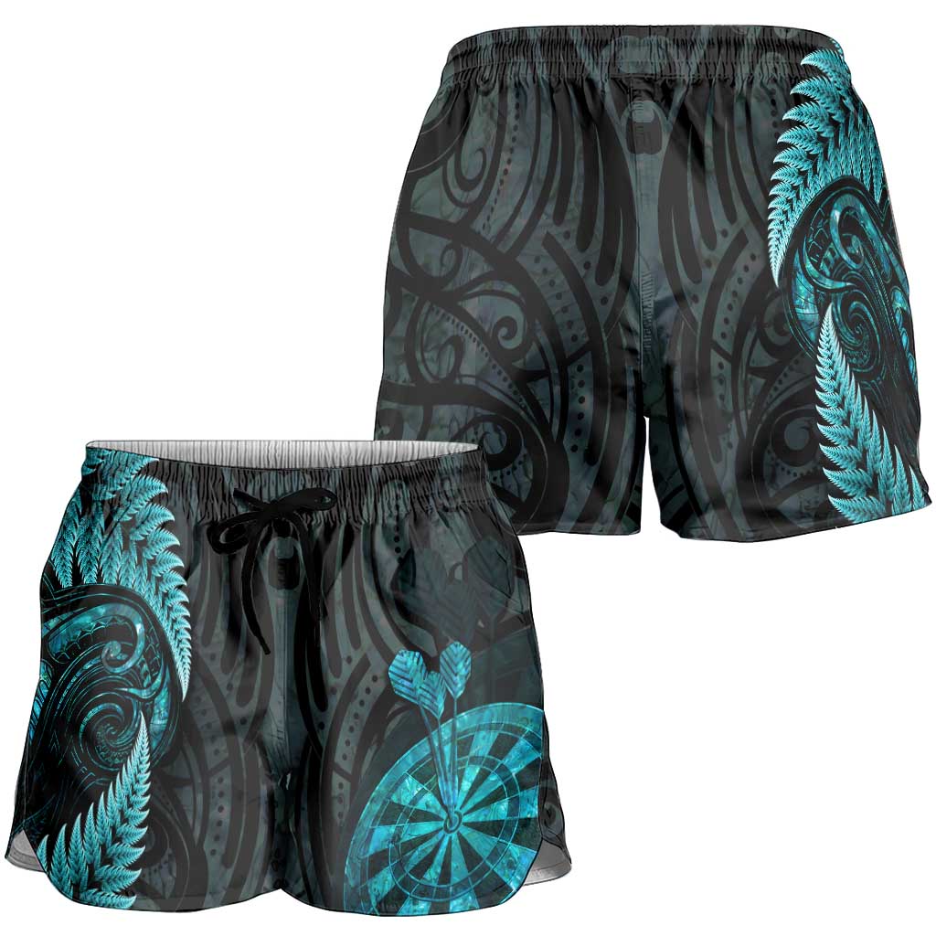 New Zealand Darts Shorts for Women Happiness Is A Tight Threesome Maori Paua Shell