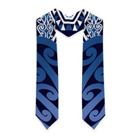 New Zealand Graduation Stole Aotearoa Kowhaiwhai Mix Taniko Art - Blue