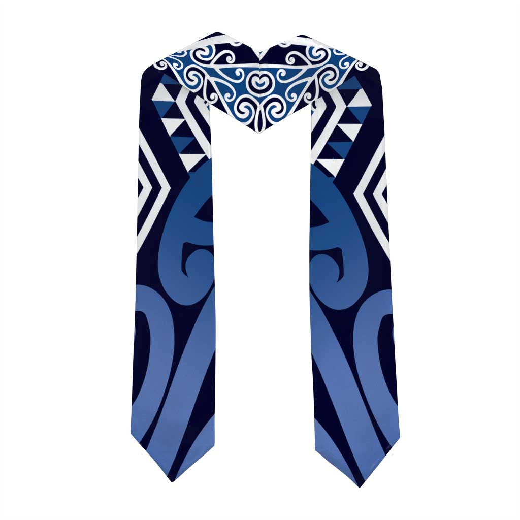 New Zealand Graduation Stole Aotearoa Kowhaiwhai Mix Taniko Art - Blue