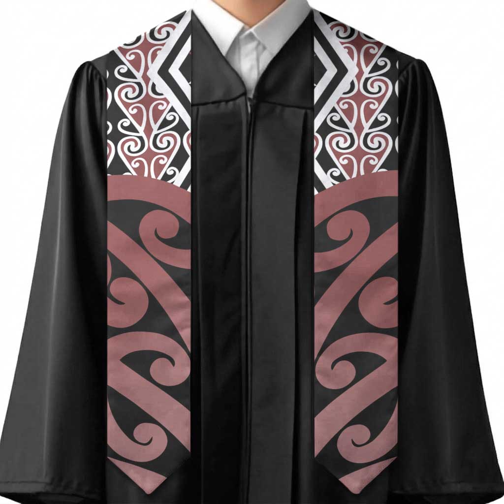 New Zealand Graduation Stole Aotearoa Kowhaiwhai Mix Taniko Art - Brown LT14 - Polynesian Pride