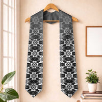 New Zealand Graduation Stole Poutama Mix Gray Taniko Inspired Art LT05 One Size Gray - Polynesian Pride