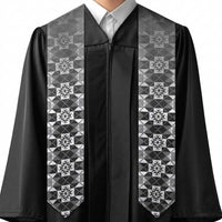 New Zealand Graduation Stole Poutama Mix Gray Taniko Inspired Art LT05 - Polynesian Pride