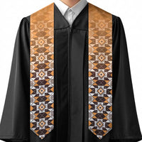 New Zealand Graduation Stole Poutama Mix Orange Taniko Inspired Art LT05 - Polynesian Pride