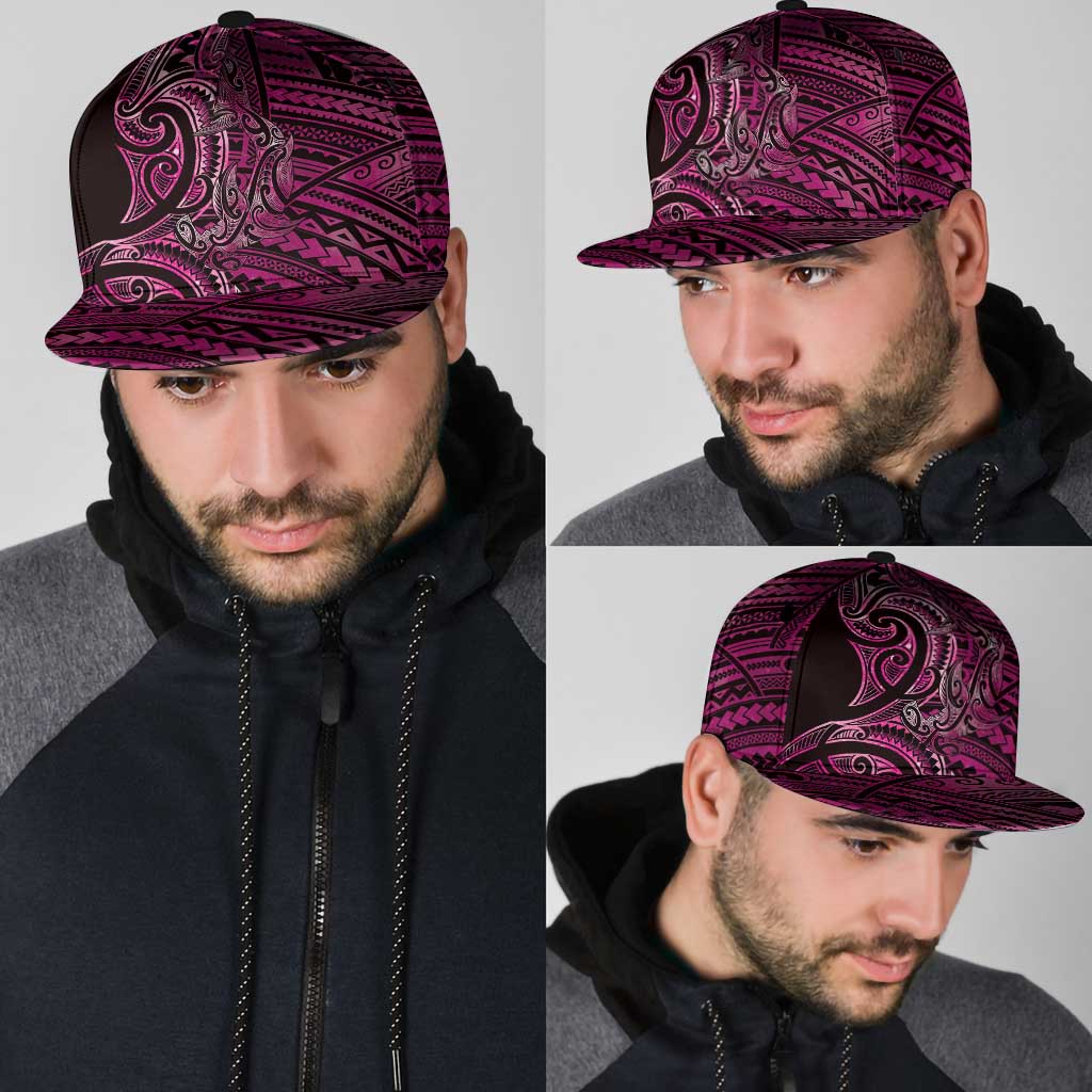 New Zealand Hammerhead Shark Snapback Cap Maori Haehae Mangopare Pink - Polynesian Pride