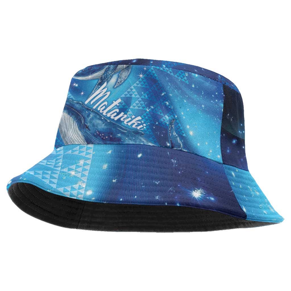 New Zealand Humpback Whale Matariki Bucket Hat Maori New Year Taniko Niho Taniwha
